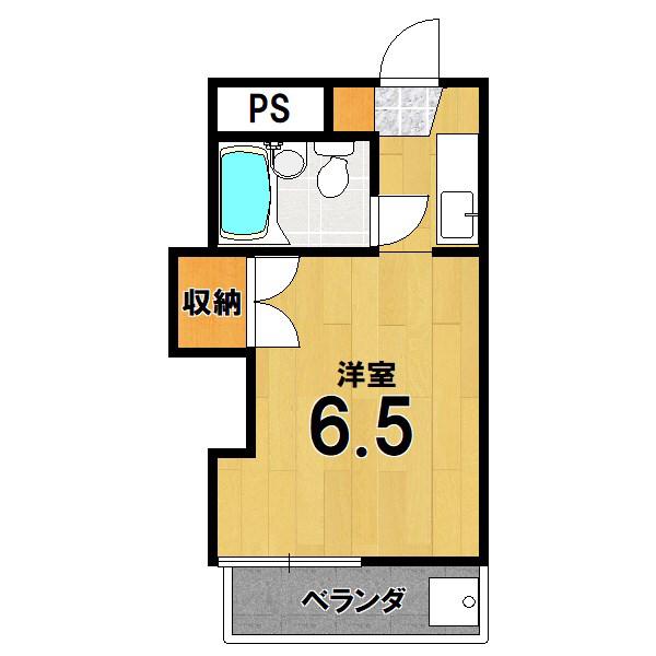 ハイツ茶山(ワンルーム/4階)の間取り写真