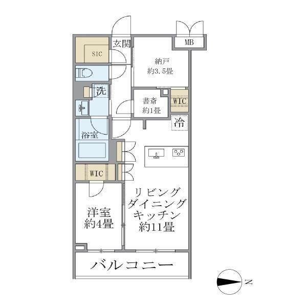 ラペルラ自由が丘2(1SLDK/1階)の間取り写真