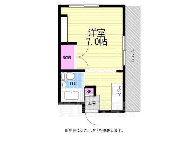 ライフプラス南観音2(ワンルーム/1階)の間取り写真