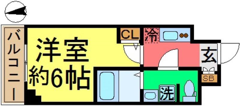 ユリカロゼ新小岩(1K/3階)の間取り写真