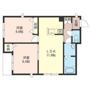 ANNEX-TM(2LDK/1階)の間取り写真