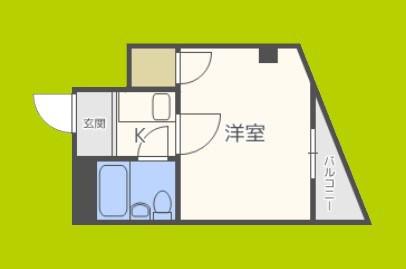 ES弁天町(1K/4階)の間取り写真