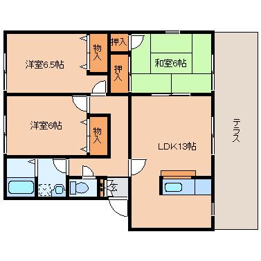 ハイツアックスB(3LDK/2階)の間取り写真