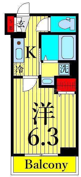 SERENA MACHIYA II(1K/2階)の間取り写真