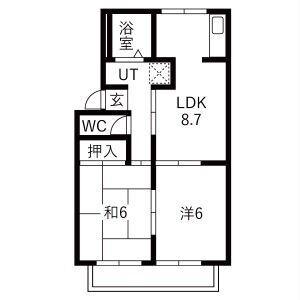 ニューシティー寛(2LDK/2階)の間取り写真