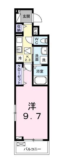 エポック(1K/1階)の間取り写真