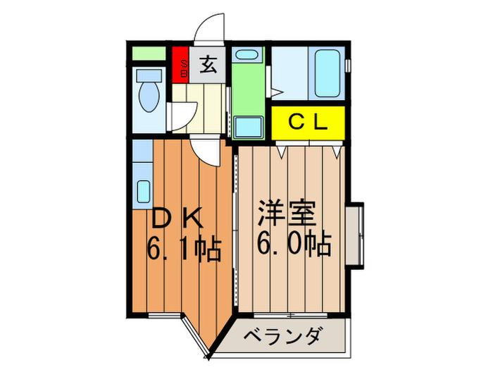 ピコットI(1DK/2階)の間取り写真