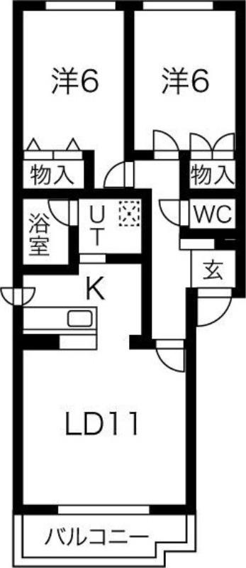 デュクラージュ(2LDK/4階)の間取り写真
