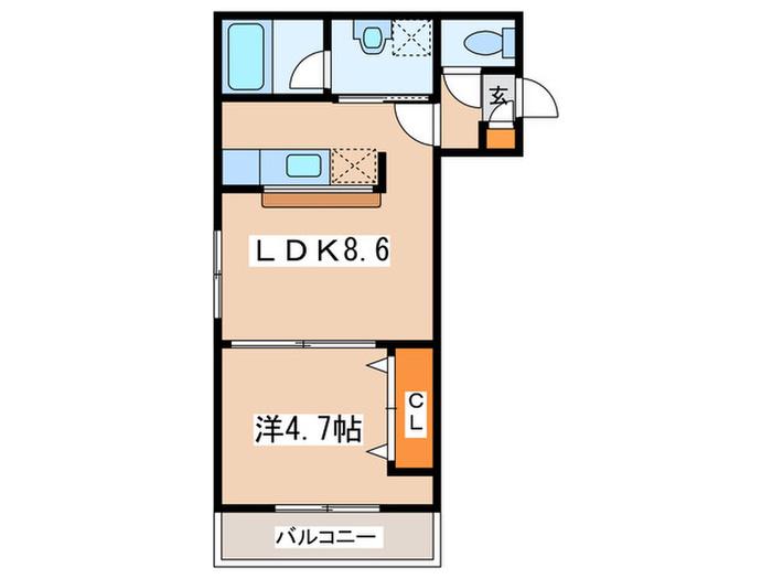 LUNA26(1LDK/1階)の間取り写真