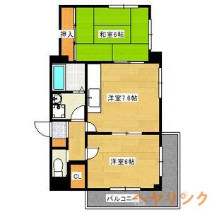 FIXサンエイジ旭(2DK/3階)の間取り写真