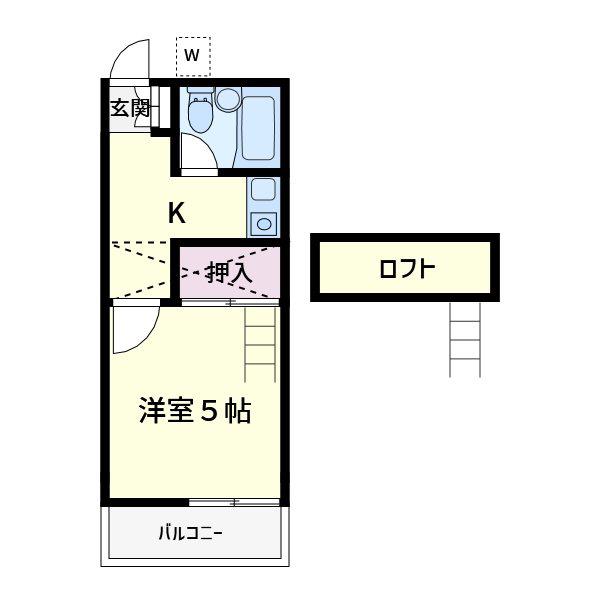 スターゲイツ弘明寺2号棟(1K/2階)の間取り写真