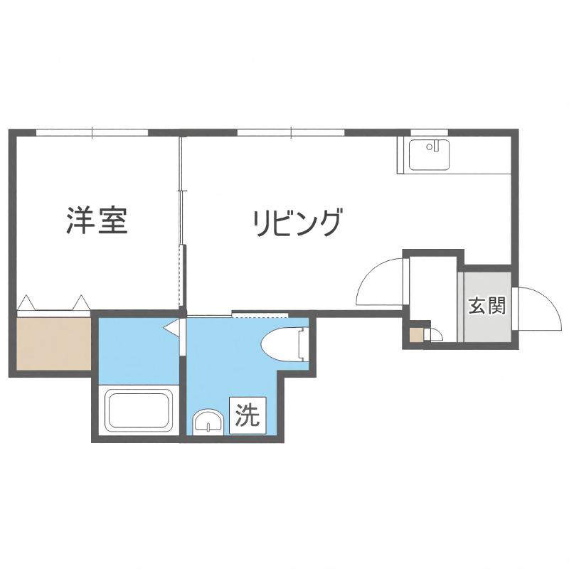 J`SCOURT東札幌(1LDK/2階)の間取り写真