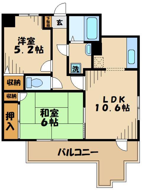 チャイルドシティ(2LDK/5階)の間取り写真