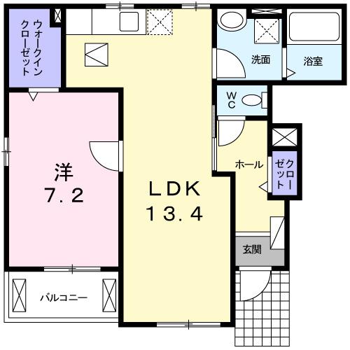 ロータス(1LDK/1階)の間取り写真