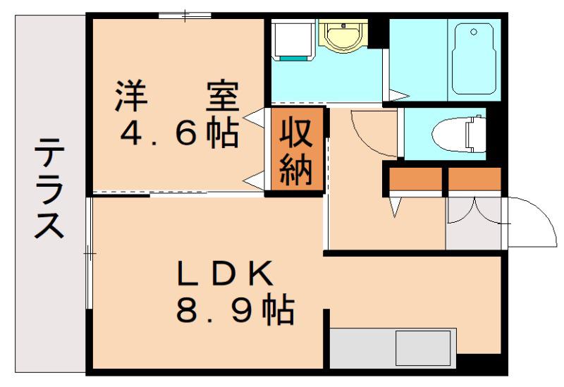 D-ROOM愛宕(1LDK/1階)の間取り写真