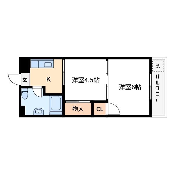 行徳マンション(2K/2階)の間取り写真