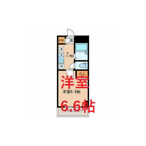 シンフォニー森ヶ崎(1K/3階)の間取り写真