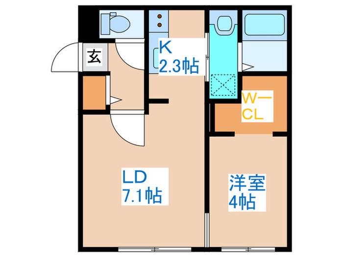 COLZA SHIROISHI(1LDK/4階)の間取り写真