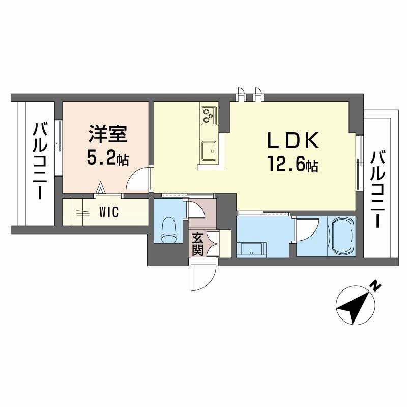 プティ・サーブル(1LDK/2階)の間取り写真