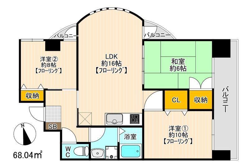 ジャミロ小倉(3LDK/2階)の間取り写真