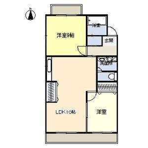 宮竹ビルB棟(2LDK/4階)の間取り写真