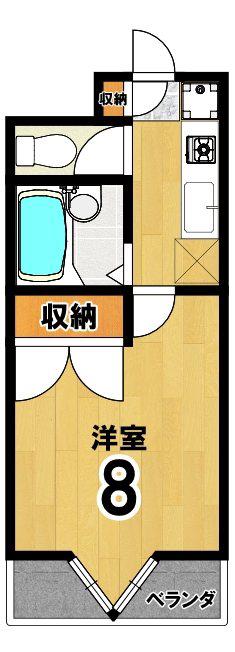 リバーサイド高野(1K/3階)の間取り写真