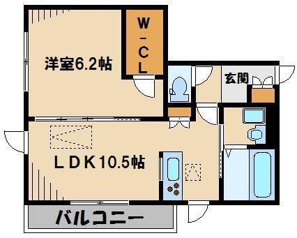 ルネス アーク(1LDK/5階)の間取り写真