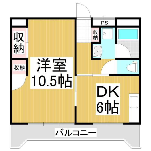 ハイツサンルート(1DK/3階)の間取り写真
