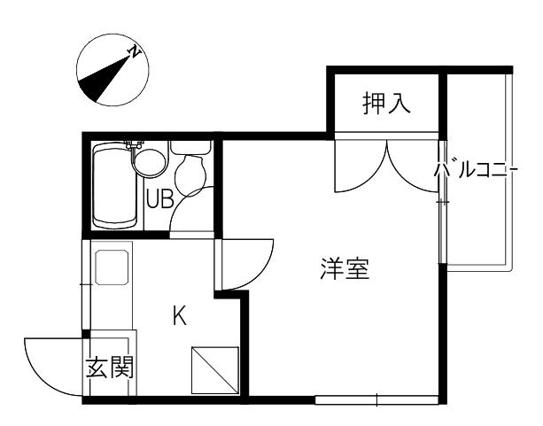 サンモリッツ(1K/2階)の間取り写真