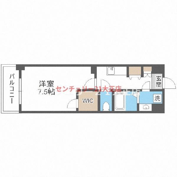 フォーリアライズ大阪ウエストベイ(1DK/5階)の間取り写真