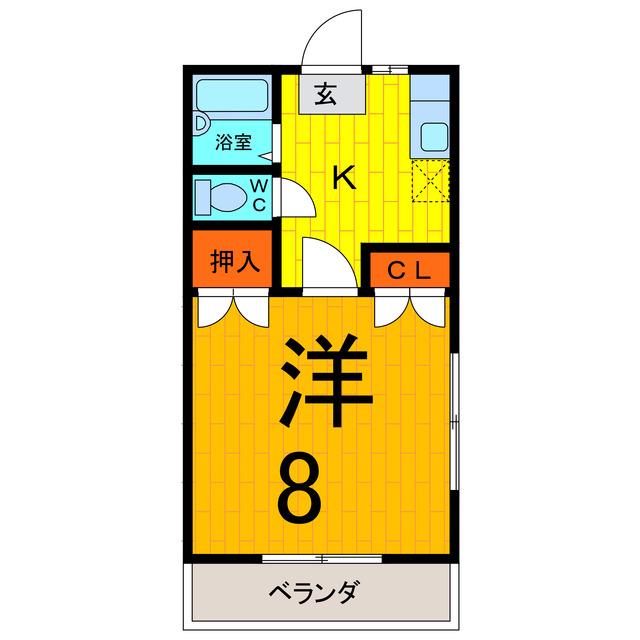 コーポ国府(1K/2階)の間取り写真