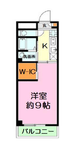 アンプルール フェール ミエ(1SK/1階)の間取り写真