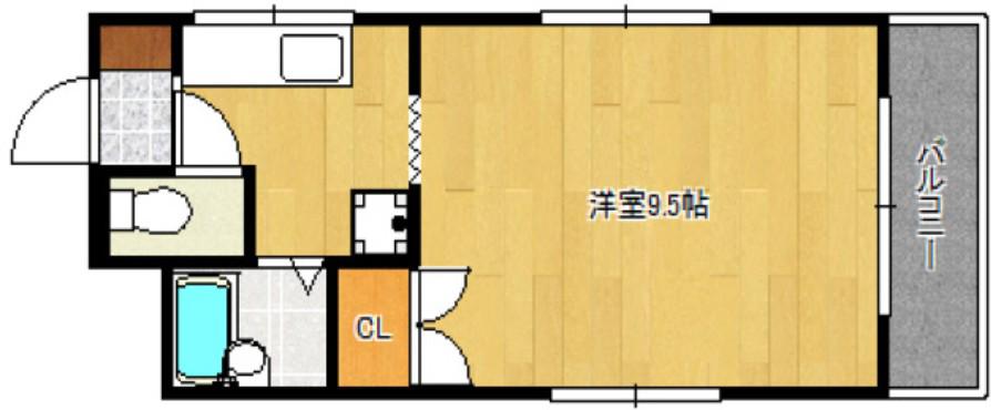 ドメスト吉塚(1K/2階)の間取り写真