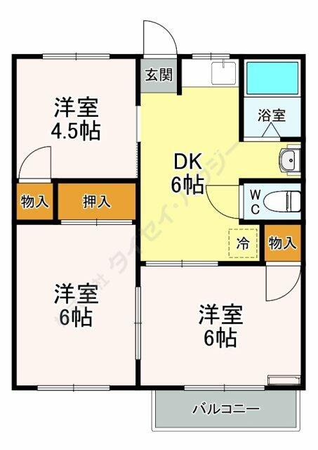 ファミール清水(3DK/1階)の間取り写真