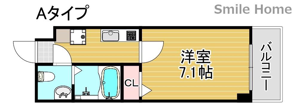 FDSKOHAMAウエスト(1K/8階)の間取り写真