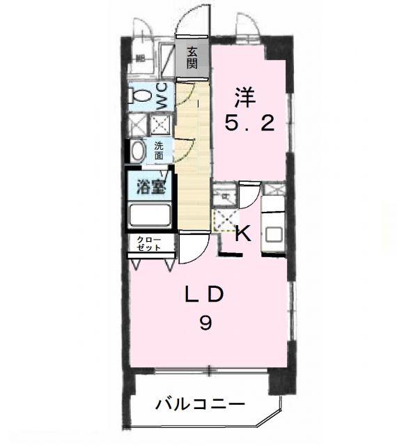 サンヴァーリオ奥羽大学前(1LDK/7階)の間取り写真