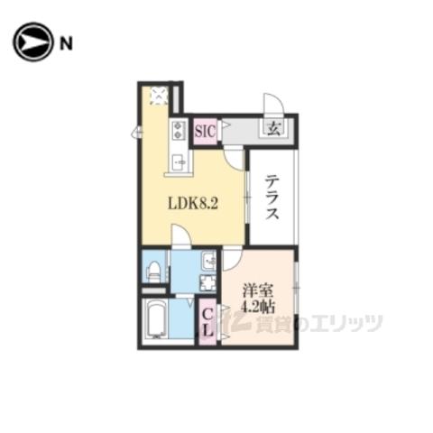 ヴィラ.アンジュ(1LDK/1階)の間取り写真