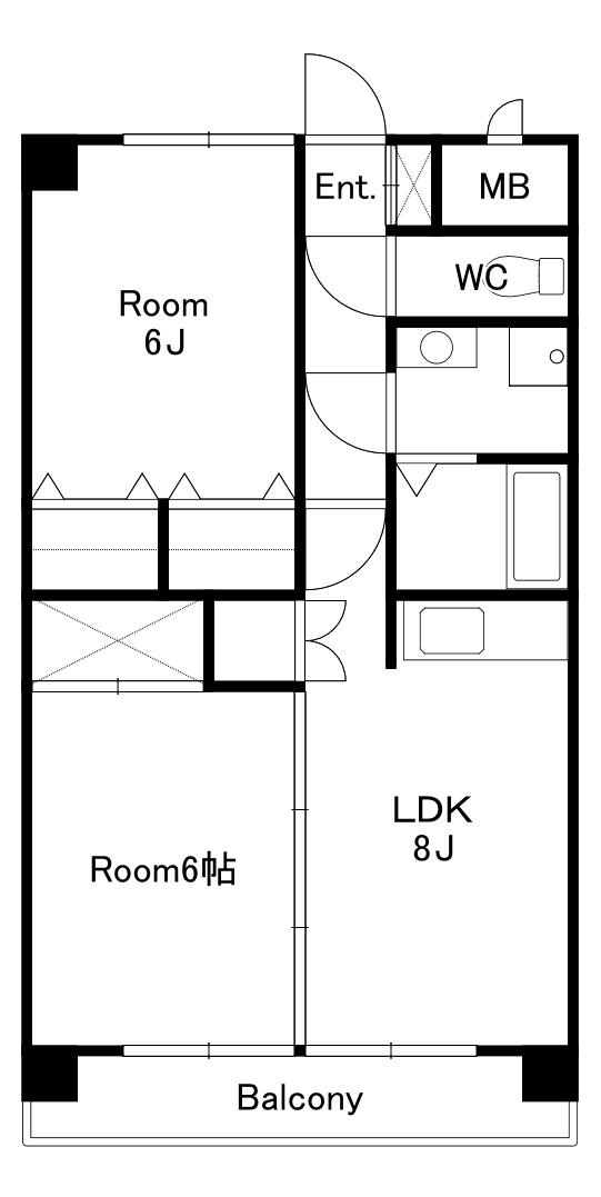 グランドールマンション(2LDK/1階)の間取り写真