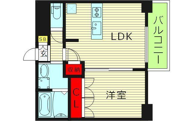 THE SENSE RESIDENCE 新深江(1LDK/8階)の間取り写真