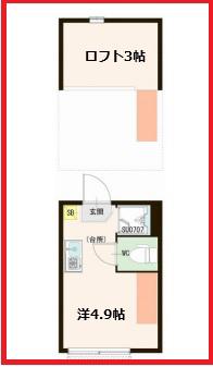 ハーモニーテラス西尾久II(ワンルーム/2階)の間取り写真