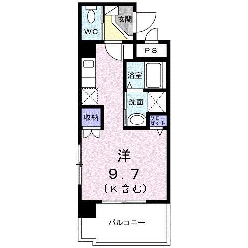 KS久茂地(ワンルーム/7階)の間取り写真