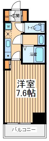 ティーズガーデン小田急相模原(1K/6階)の間取り写真