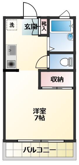 ハイツHIRO-B棟(1K/1階)の間取り写真