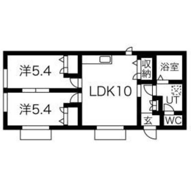ル・クオン(2LDK/1階)の間取り写真