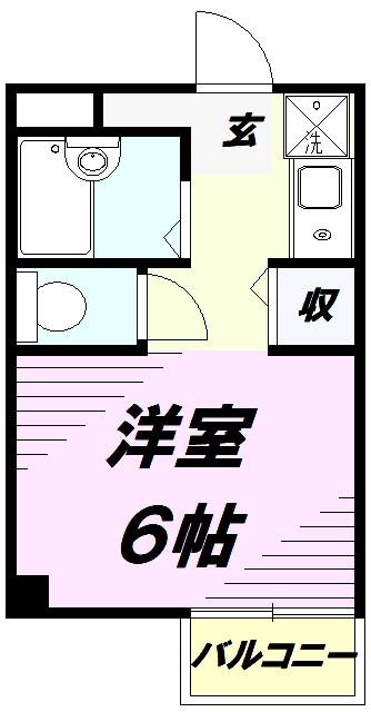カレッジハイツ慧(1K/2階)の間取り写真