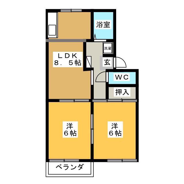ラークハイツ(2LDK/2階)の間取り写真
