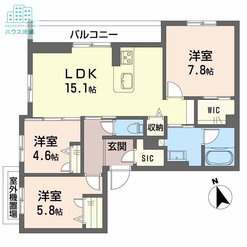 シャーメゾンステラート(3LDK/3階)の間取り写真