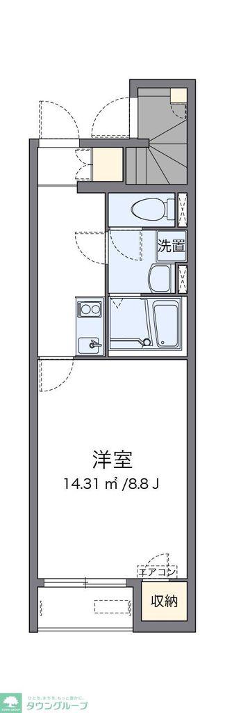 クレイノプルメリア23(1K/1階)の間取り写真