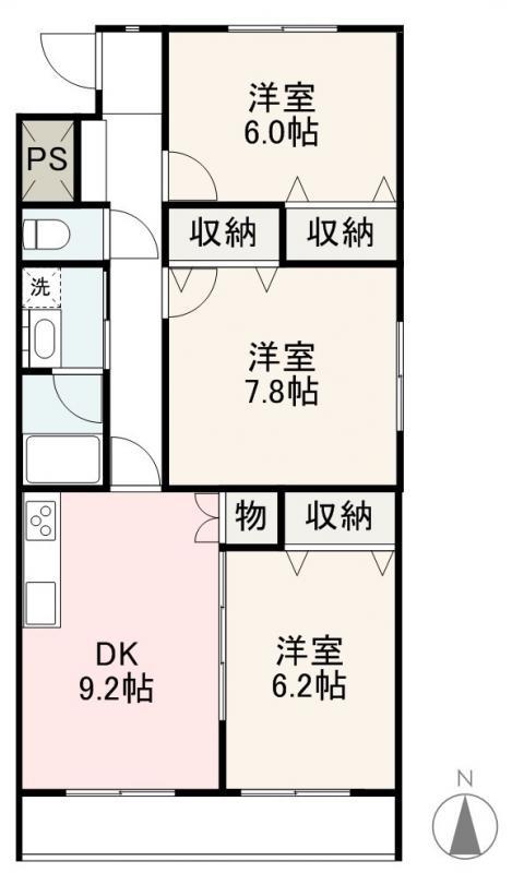 レジェンド(3DK/2階)の間取り写真