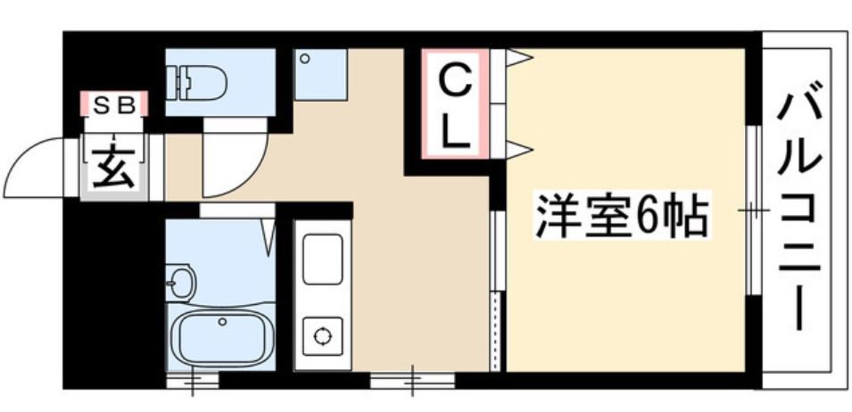 メゾン内山(1DK/4階)の間取り写真